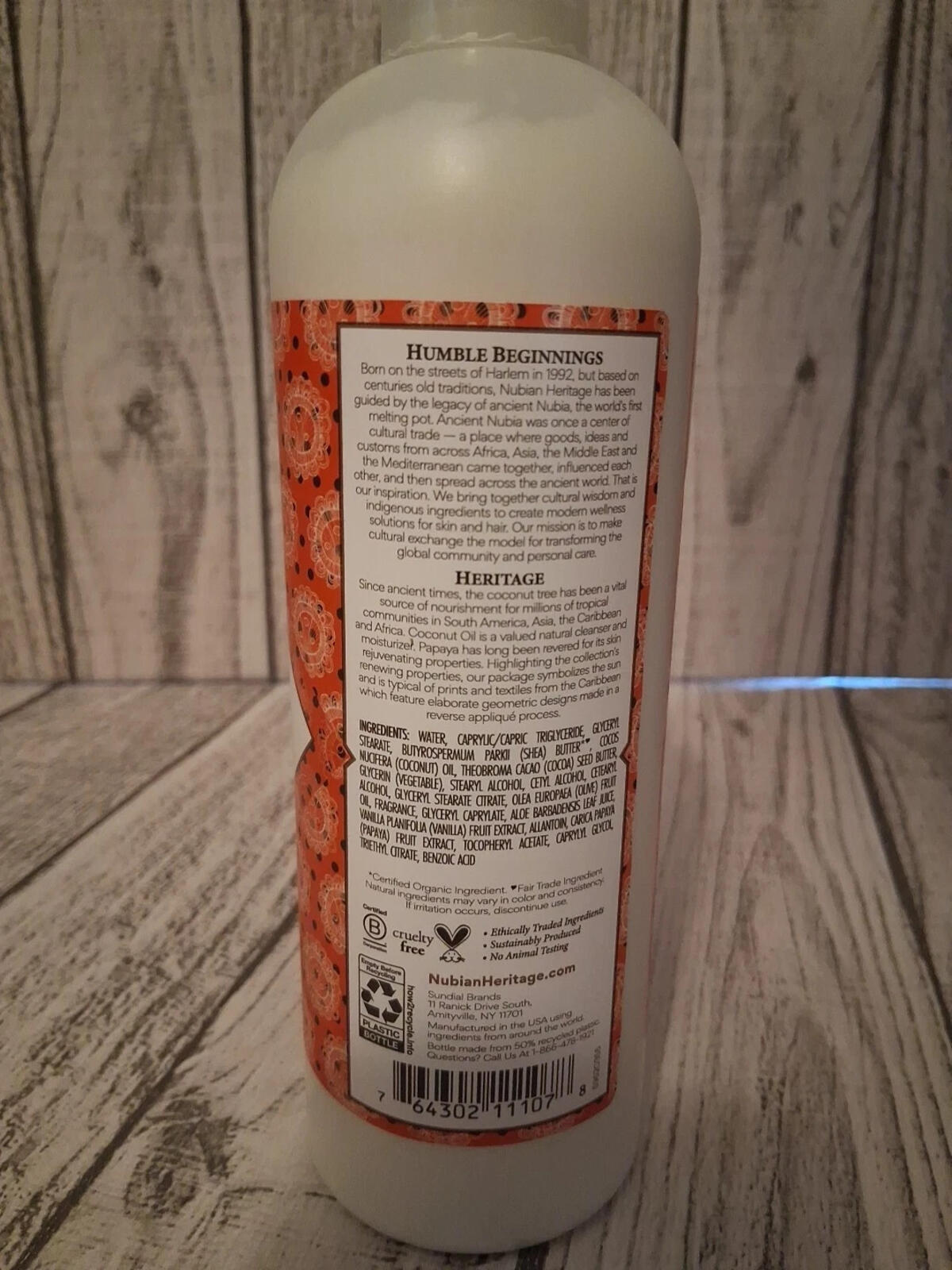 ** Nubian Body Lotion Coconut and Papaya For Dry Skin (13 fl oz)