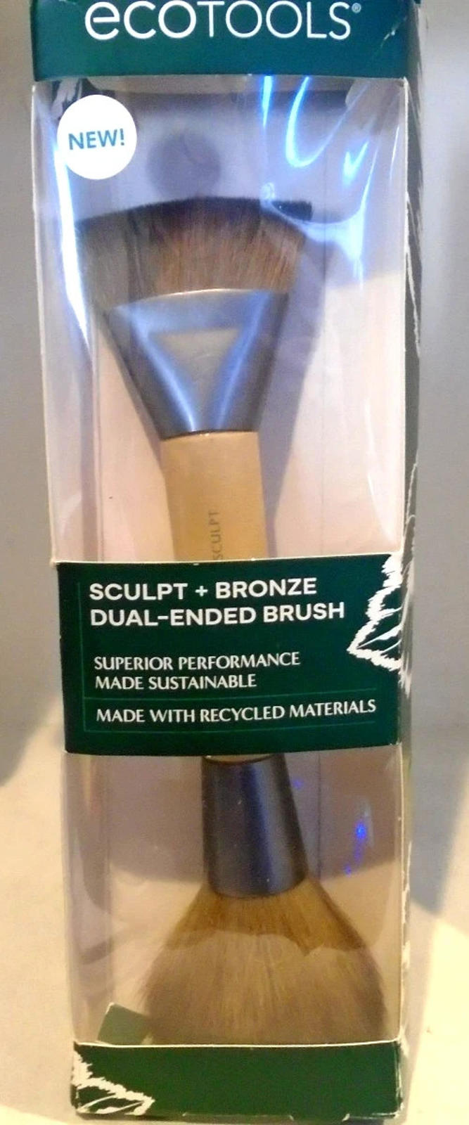 ** Open Box- EcoTools Sculpt + Bronze Dual-Ended Makeup Brush, Fluffy Bronzer