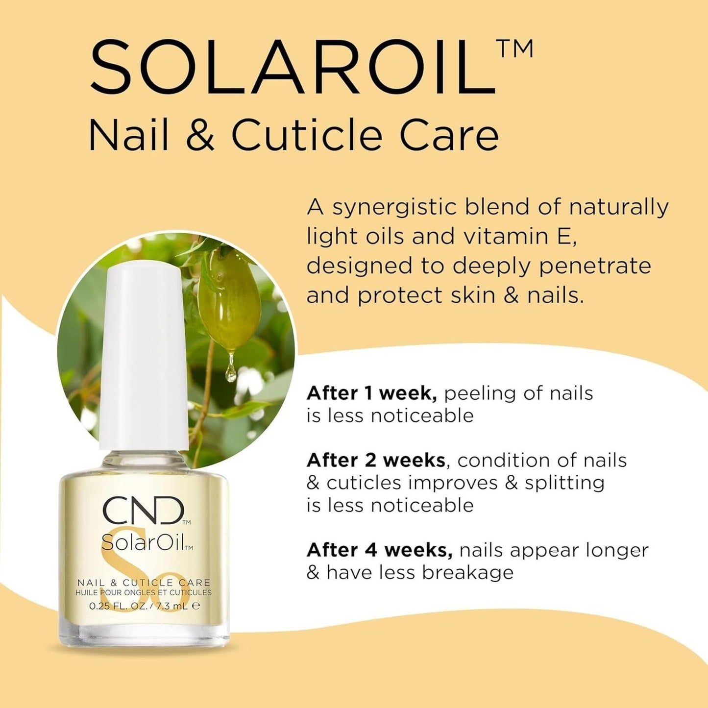 CND SolarOil Nail & Cuticle Care, Natural Blend Of Jojoba, 0.25 oz