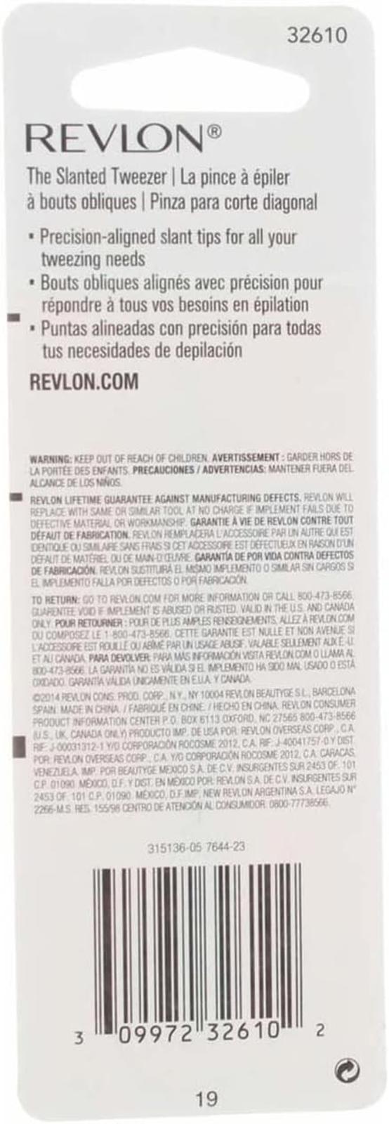 Open Box- Revlon Slant Tweezer Precision-Aligned Slant Tip Stainless Steel 32610