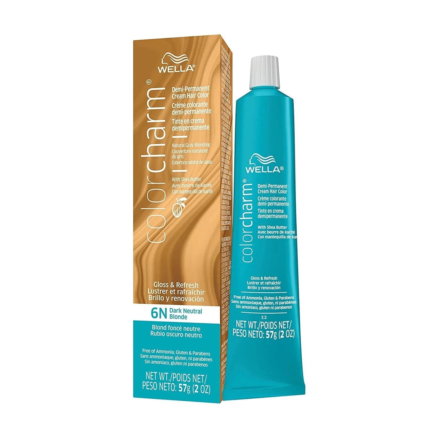 WELLA Color Charm Demi Permanent Hair Color, 6N Dark Neutral Blonde