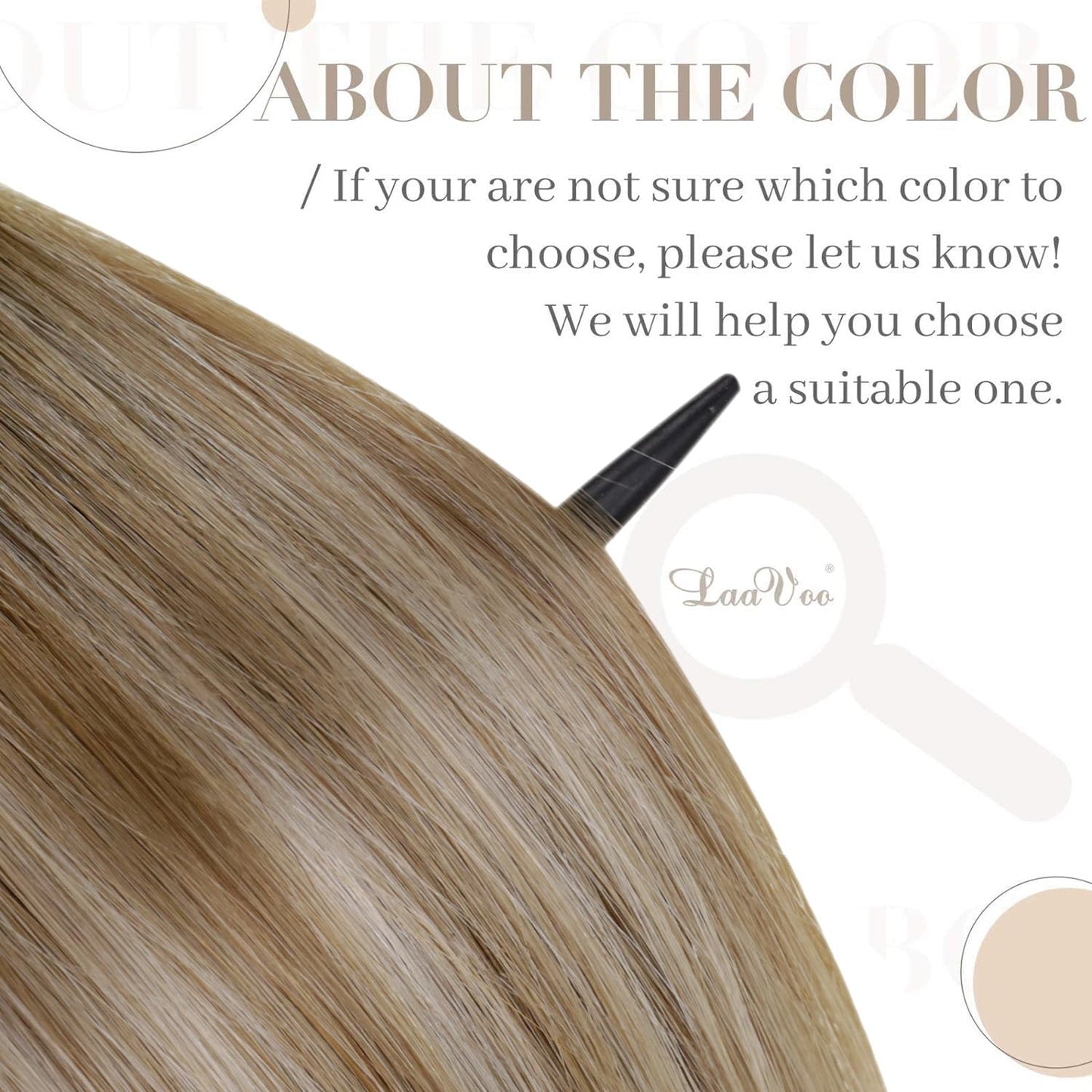 Laavoo U Tip Hair Extensions Real Human Hair - Medium Brown Ombre, Golden Blonde Balayage, Platinum Blonde - 20Inch, 50G/S
