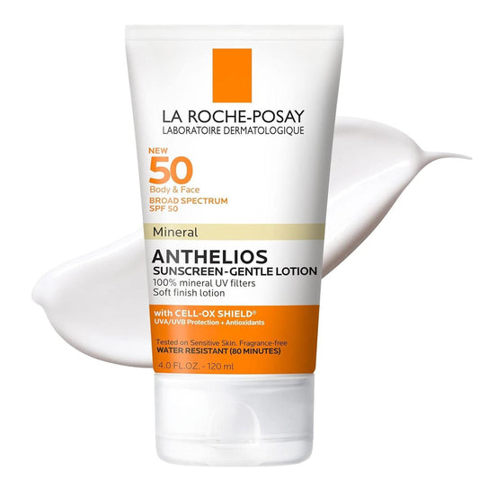 Open Box- La Roche-Posay Anthelios Mineral Sunscreen SPF 50 Gentle Lotion, 4 oz