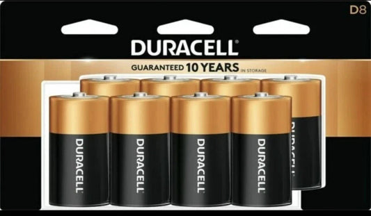 ** Open Box- Duracell D- 7 pack (one battery used)