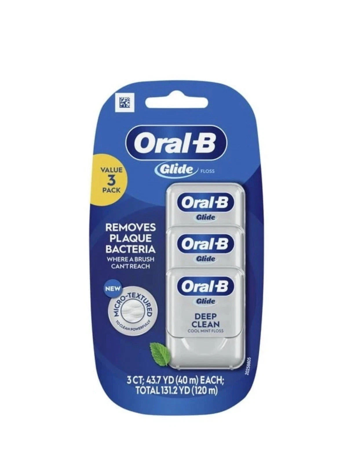 Open Box - Oral-B Comfort Plus Glide Dental Floss Pack, Mint, 3 Count