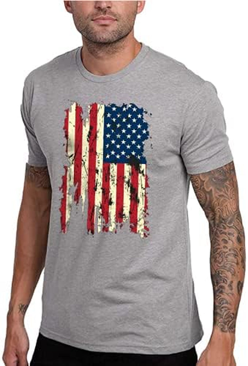Men American Flag Patriotic Eagle T Shirt 4Th of July Skull round Neck Short Sleeve