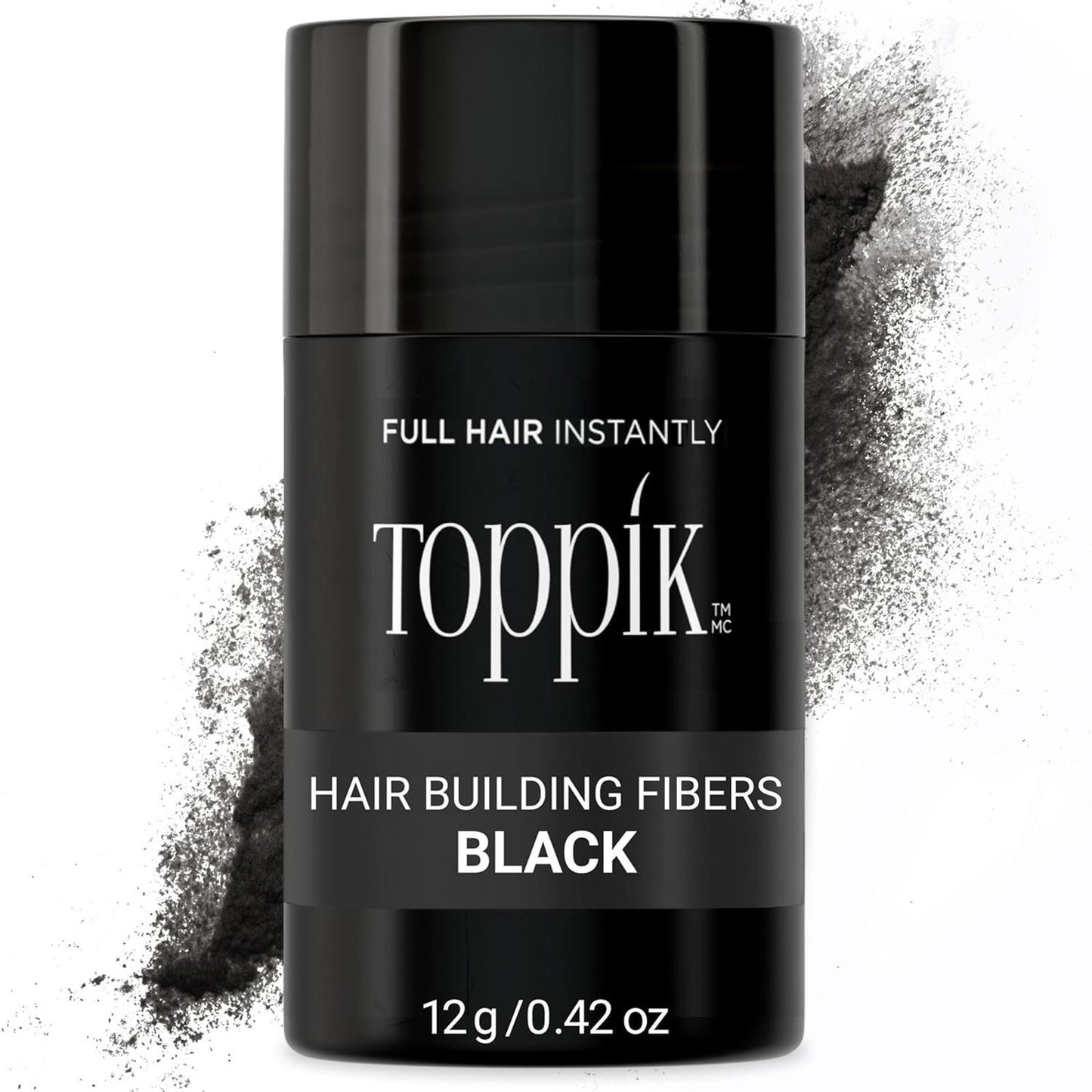 One time used - TOPPIK Hair Building Fibers, Black, 0.42 Ounce