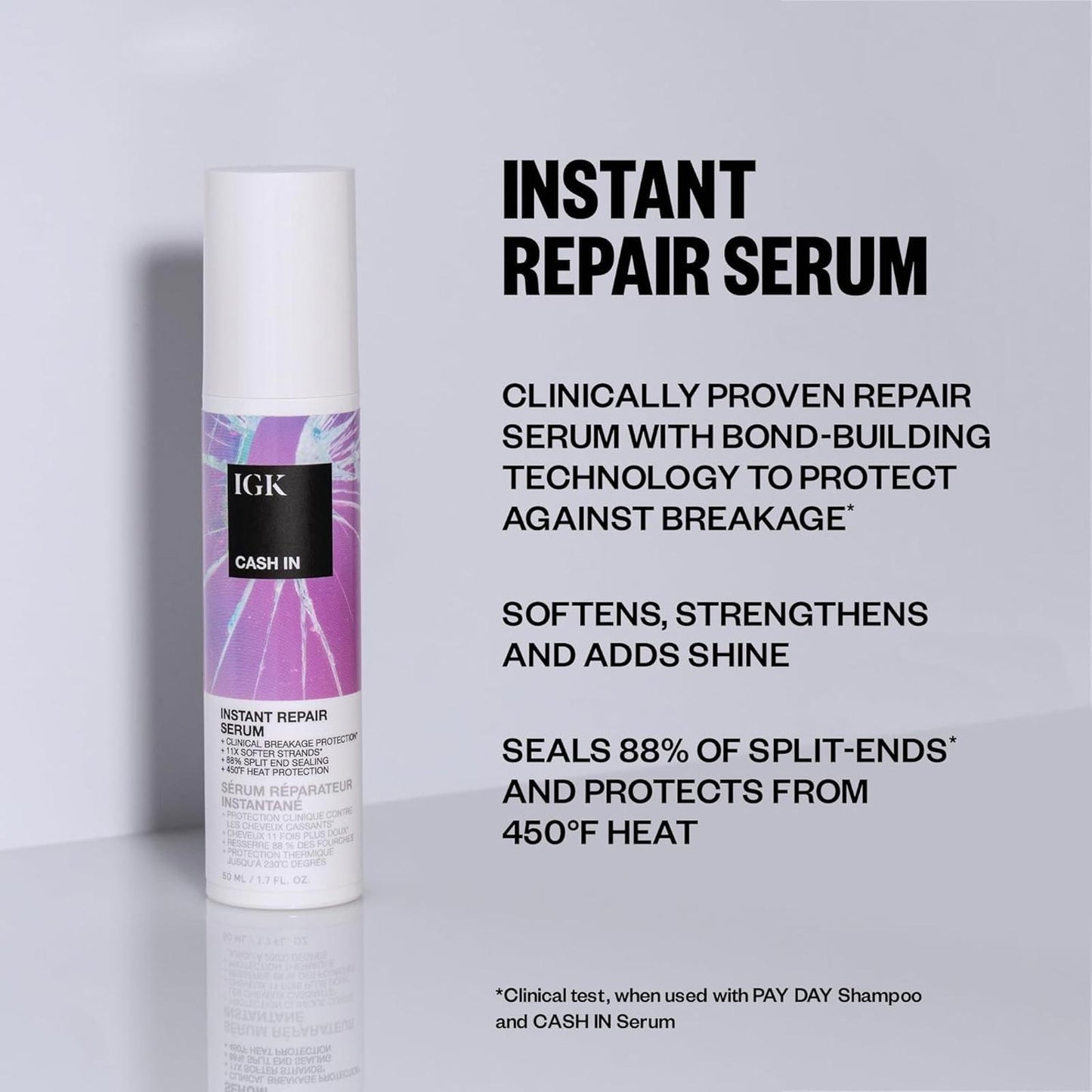 New without box- IGK Cash In Instant Repair Serum 50 ml / 1.7 oz