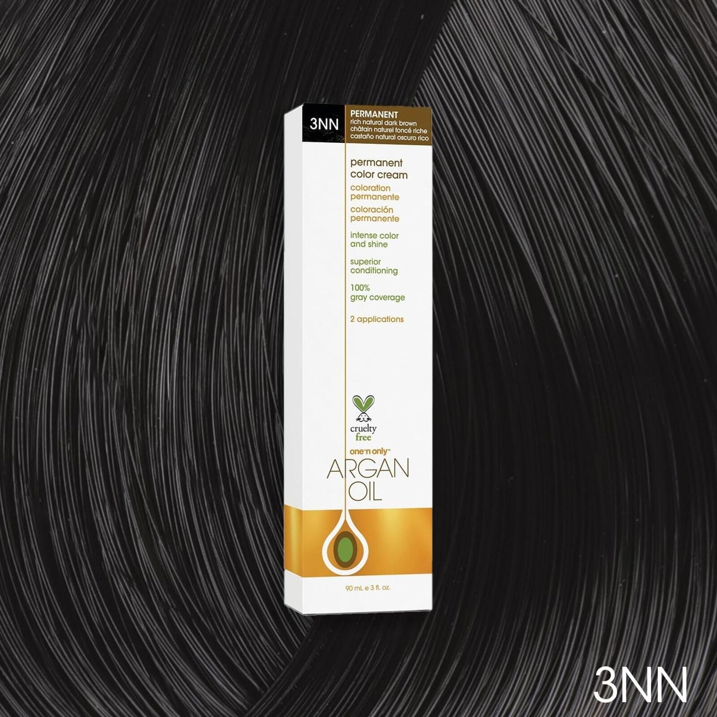 ** One N' Only Permanent Hair Color -Permanent Hair Dye- Natural Dark Brown #3NN
