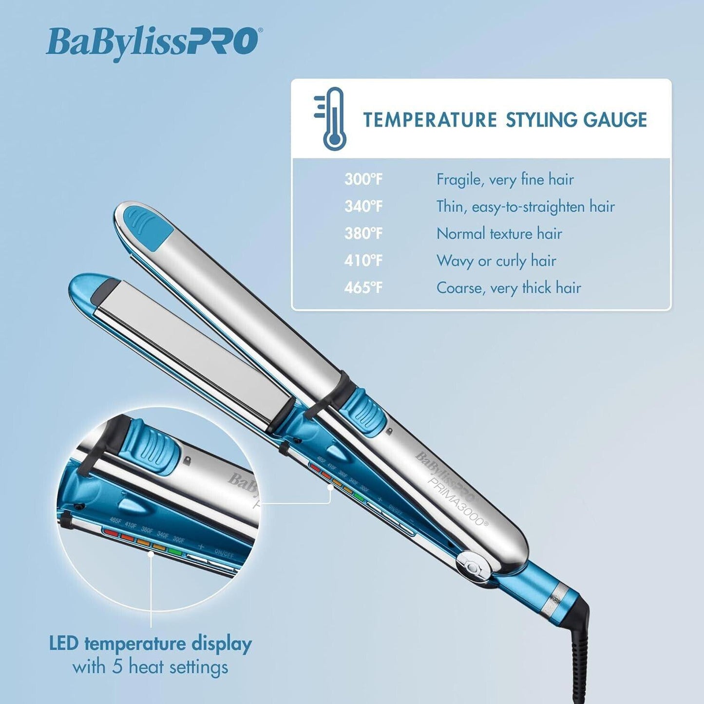 BaBylissPRO Nano Titanium Prima Ionic Straightener - 1". BRAND NEW