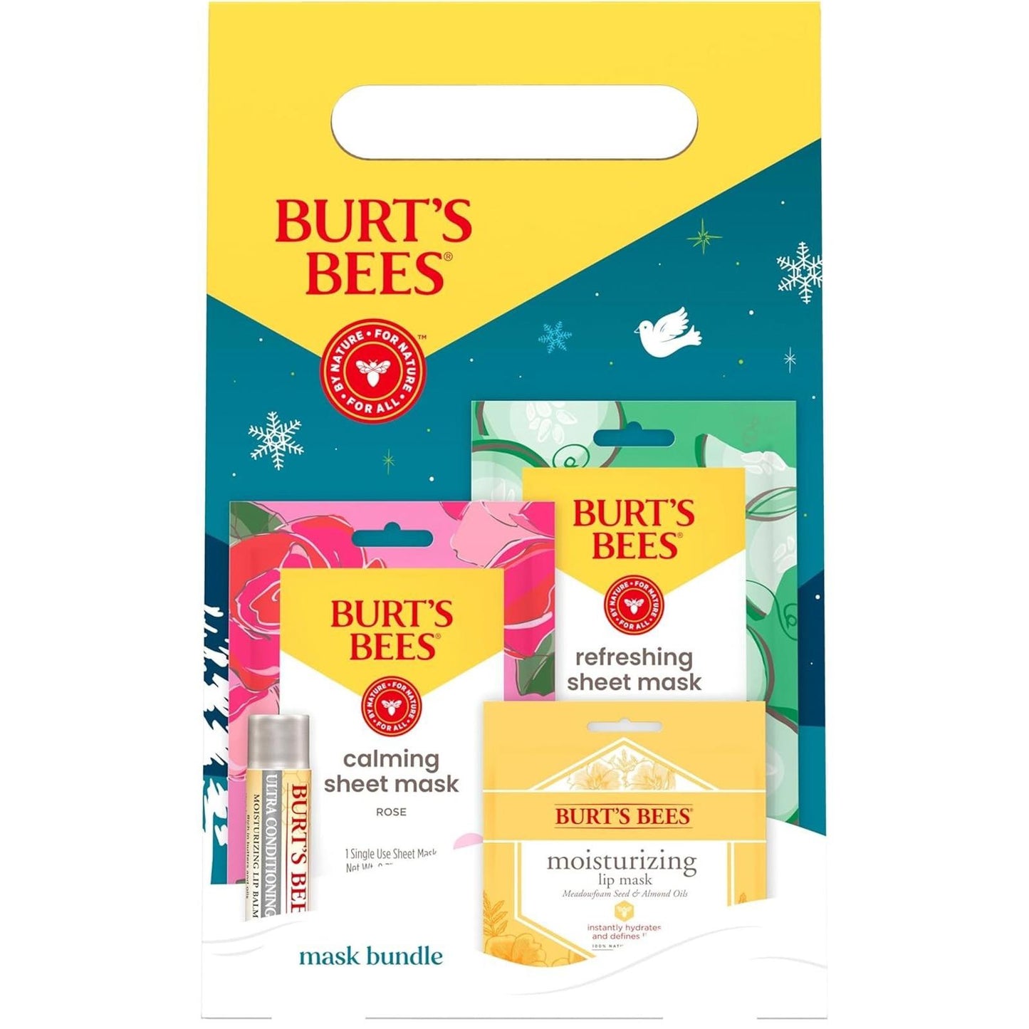 Burt’s Bees Mask Bundle Gift Set; , Ultra Conditioning Lip Balm and Moisturizing