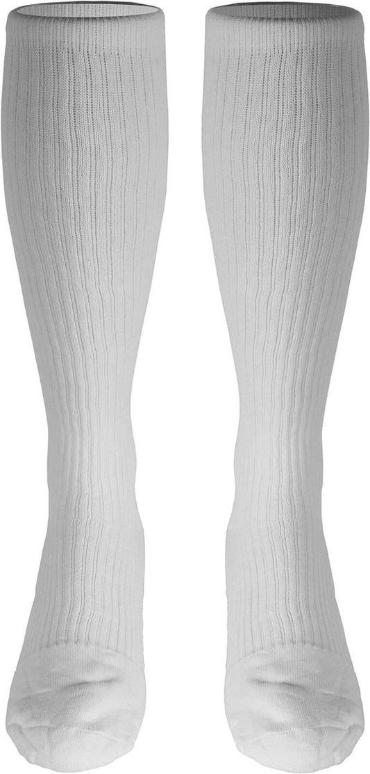 Open Box- Truform Compression Socks, Men's Athletic Socks, White Large