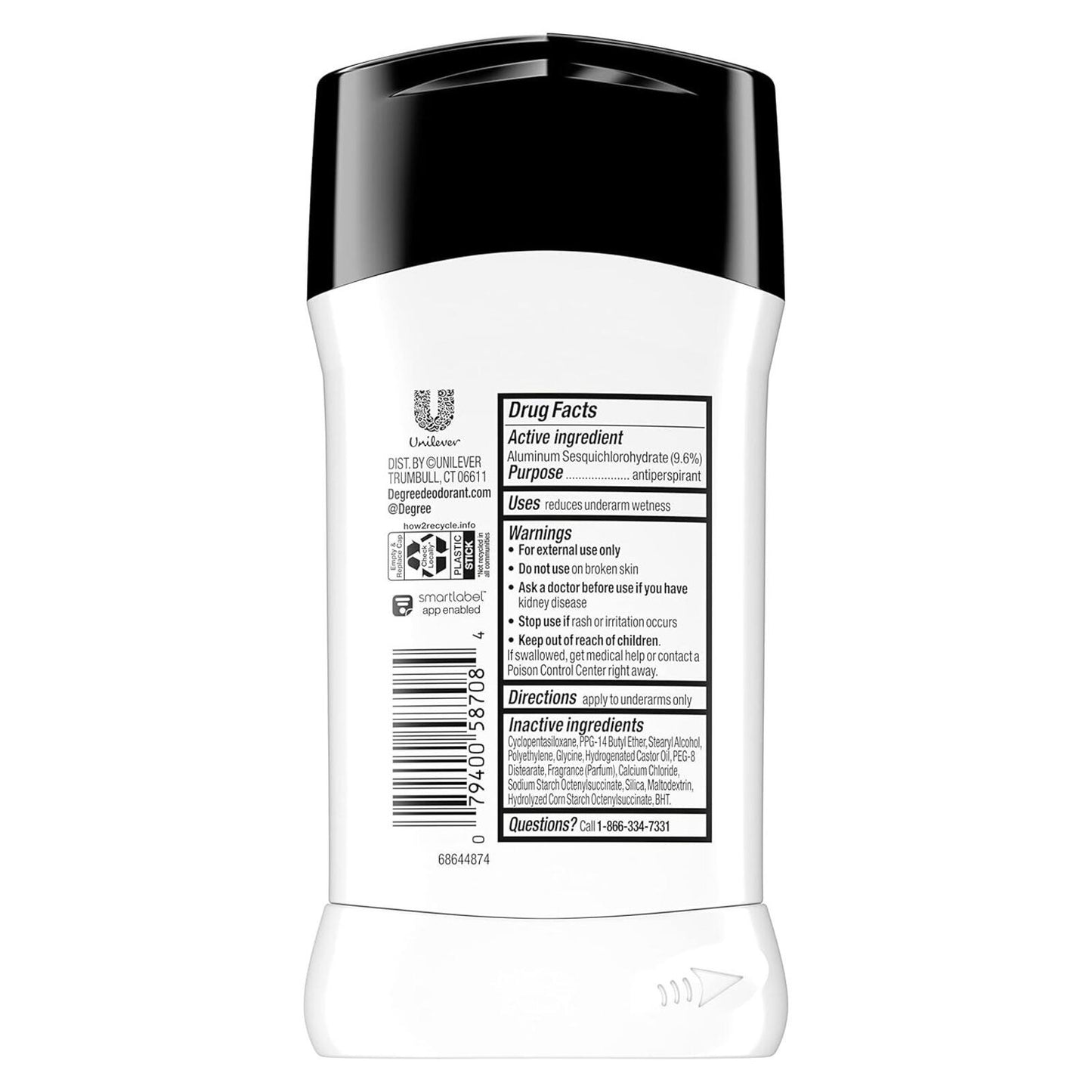Degree Men UltraClear Antiperspirant Deodorant Black + White (1 pack)