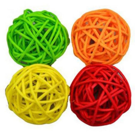 Cat Woven colored rattan balls (2 pack)