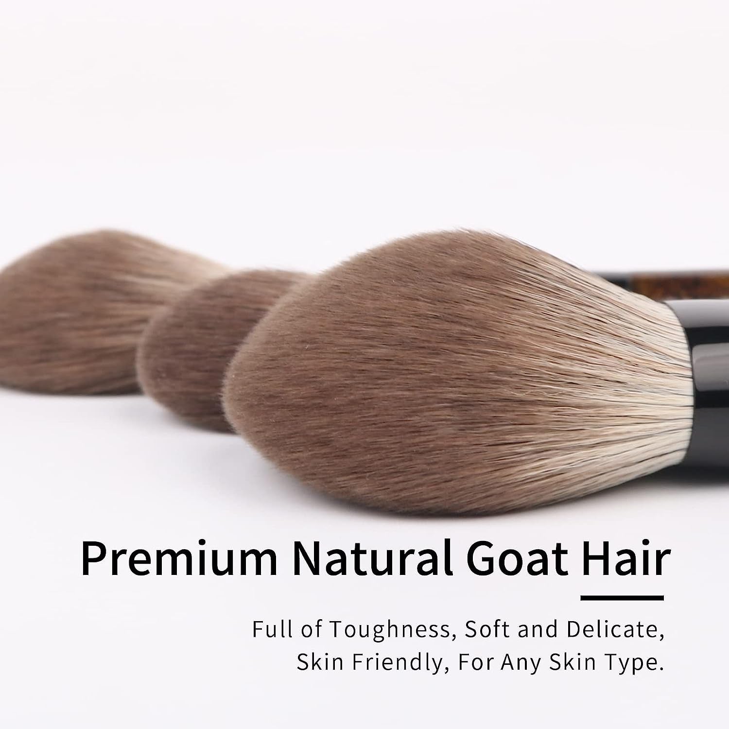 ENZO KEN Natural Goat Hair Makeup Brush Set with Case, Natural Makeup Brushes, Natural Bristle Makeup Brushes, Natural Hair Makeup Brushes Set Professional, Walnut Cosmetic Brushes Makeup Set - MONI