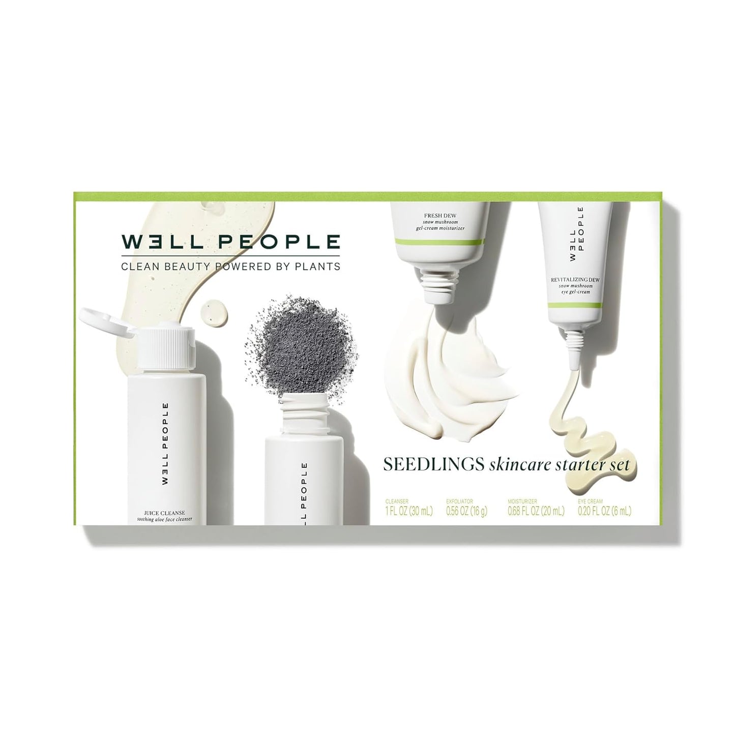 Well People Plant Power Skincare Starter Mini Set, Step-By-Step Skincare Kit for Cleansing, Hydrating, Exfoliating & Nourishing, Vegan & Cruelty-Free