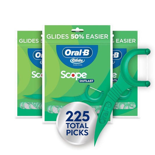 Oral-B Glide Mint Dental Floss Picks with Long Lasting Scope Flavor, 3 Pack