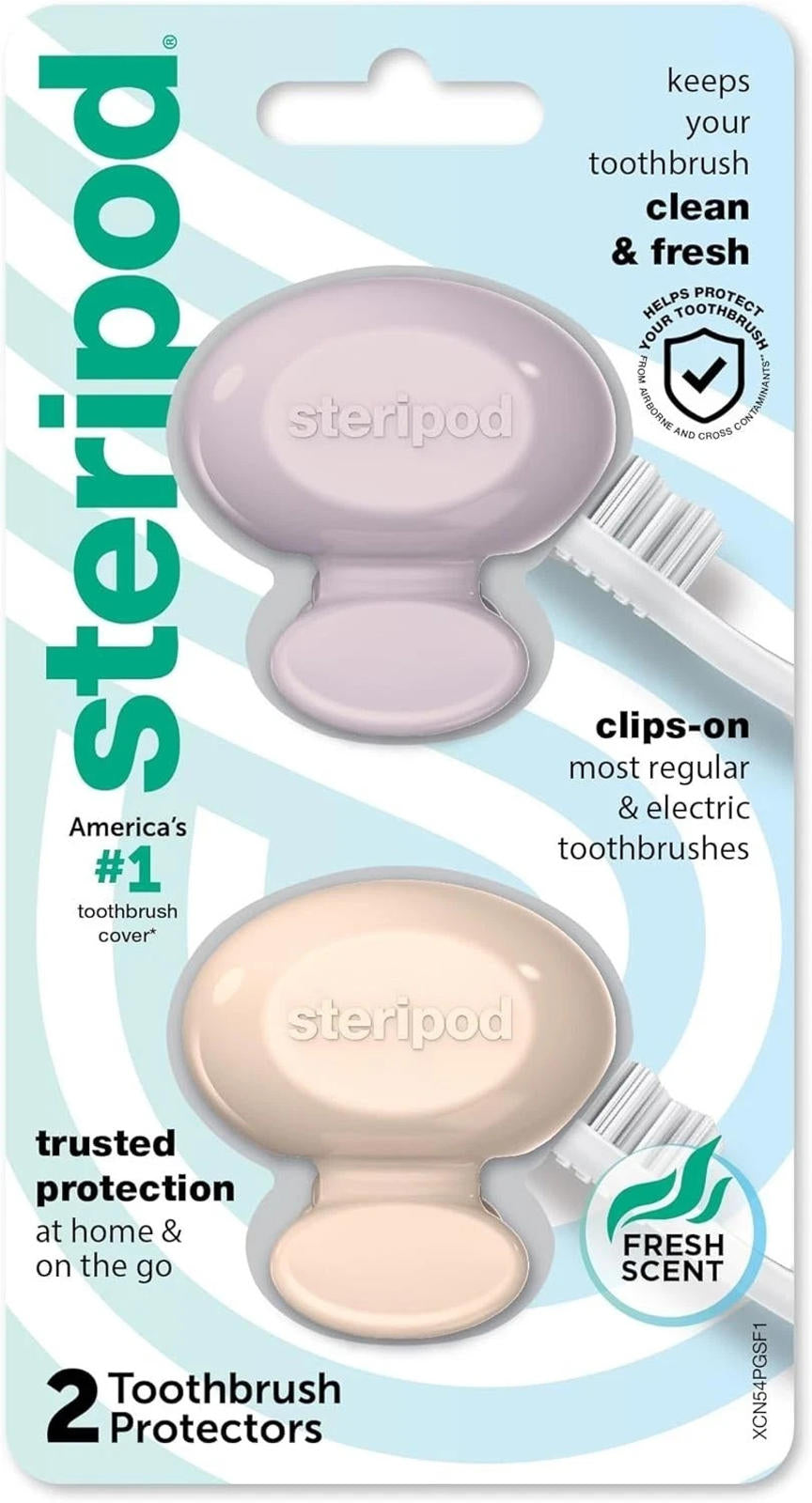 ** Open Box -Steripod Clip-On Toothbrush Protector, Keeps Fresh and Clean (2 ct)