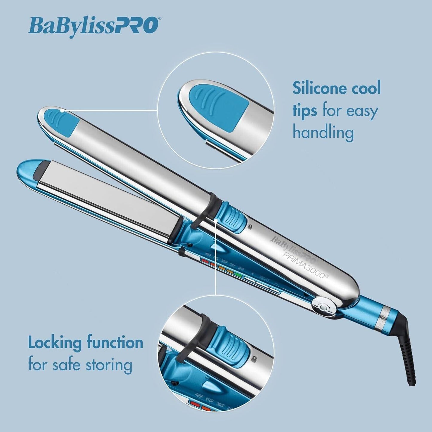 BaBylissPRO Nano Titanium Prima Ionic Straightener - 1". BRAND NEW