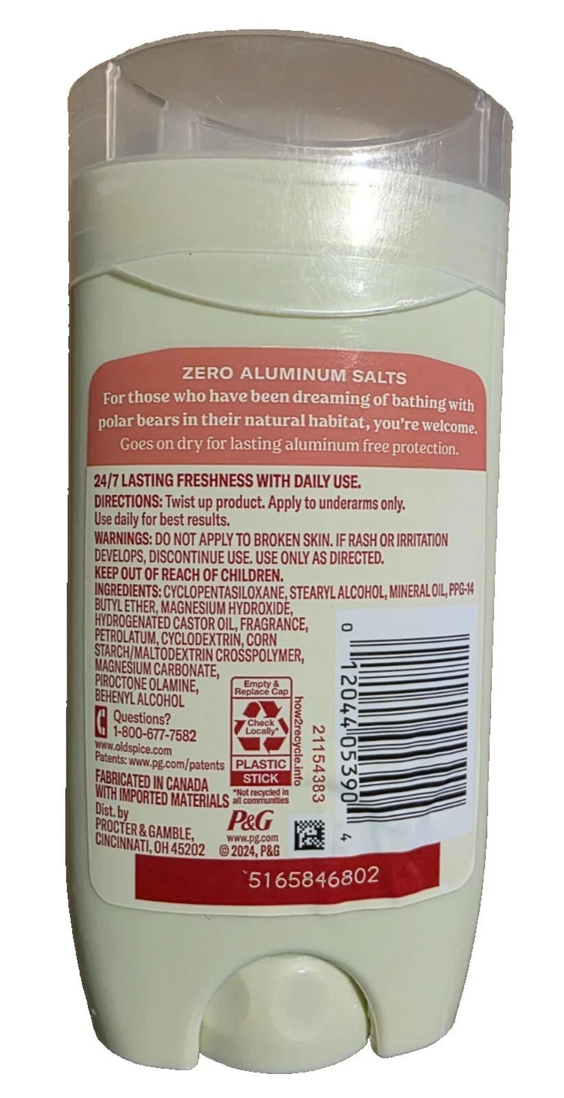 Old Spice GentleMan's Aluminum Free Deodorant for Men Himalayan Sea Salt 3oz