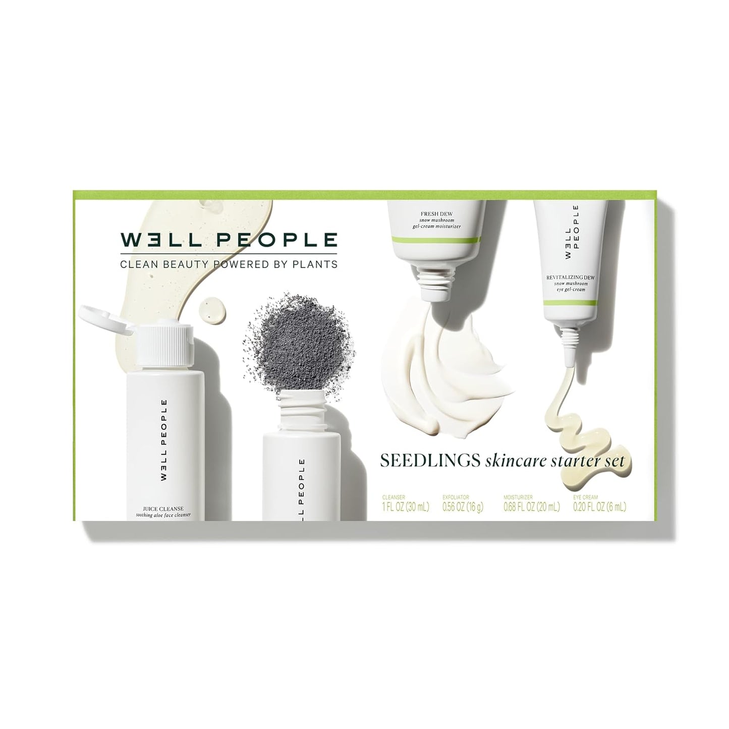 Well People Plant Power Skincare Starter Mini Set, Step-By-Step Skincare Kit for Cleansing, Hydrating, Exfoliating & Nourishing, Vegan & Cruelty-Free