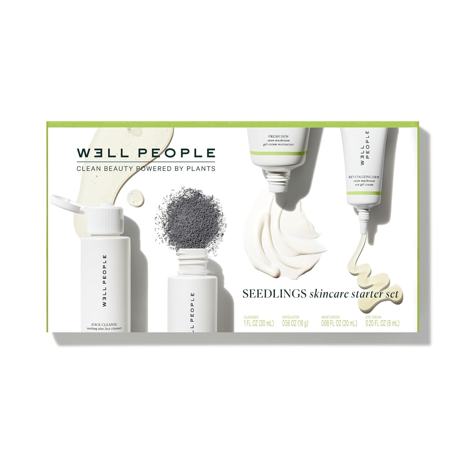 Well People Plant Power Skincare Starter Mini Set, Step-By-Step Skincare Kit for Cleansing, Hydrating, Exfoliating & Nourishing, Vegan & Cruelty-Free