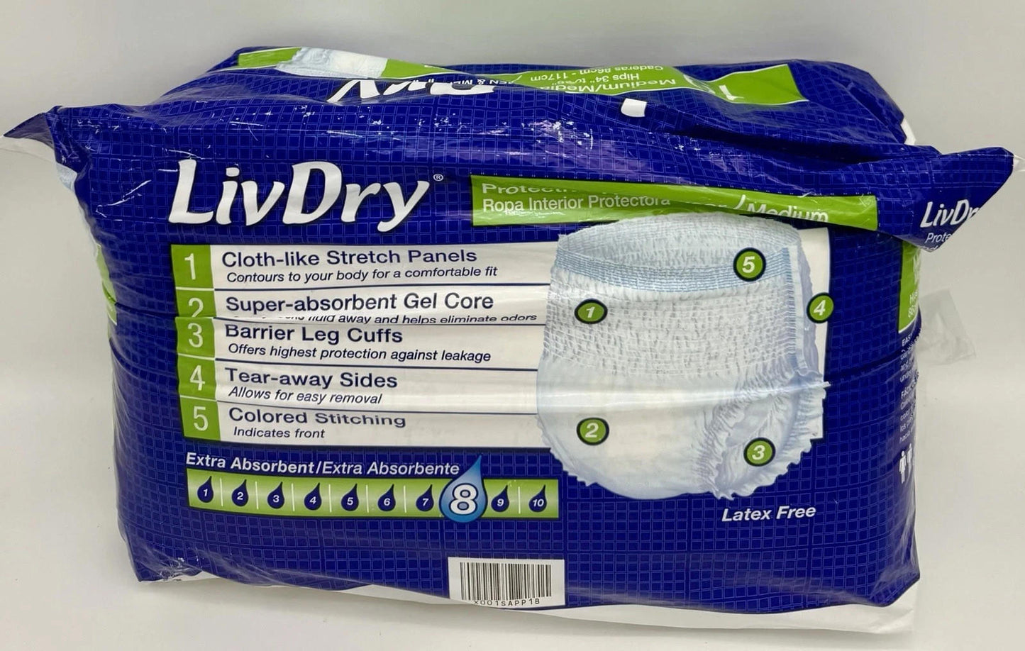 ** Open Box-LivDry Adult Incontinence Underwear (10 ct only) read description