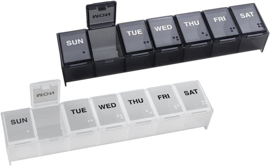 EZY DOSE Weekly (7-Day) Daily Pill Organizer, Vitamin Planner, and Medicine
