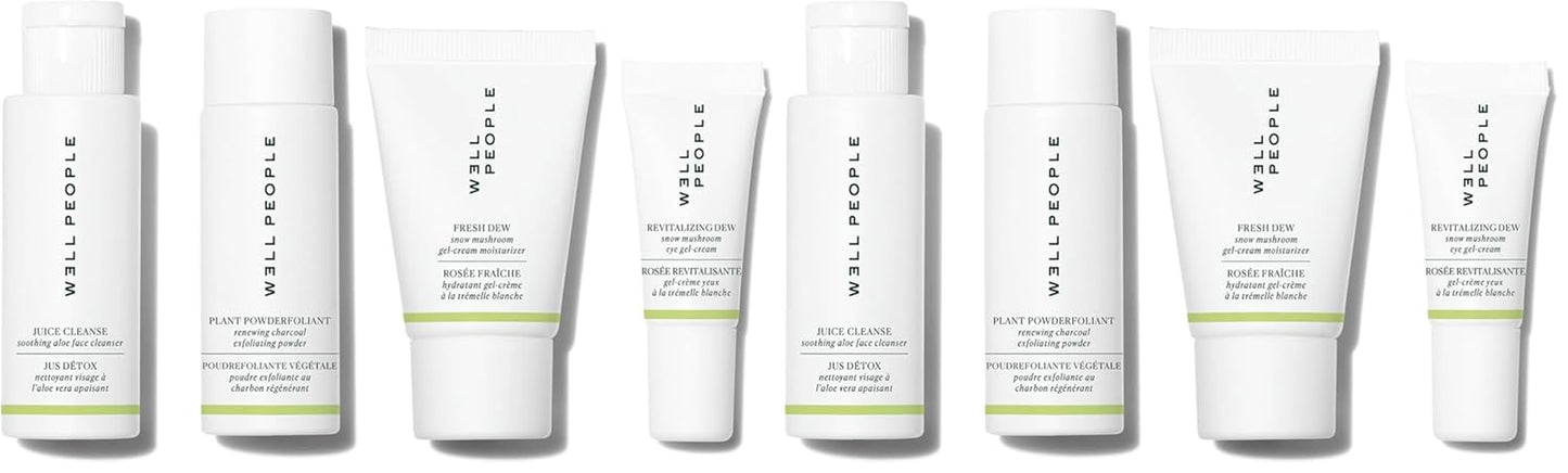 Well People Plant Power Skincare Starter Mini Set, Step-By-Step Skincare Kit for Cleansing, Hydrating, Exfoliating & Nourishing, Vegan & Cruelty-Free