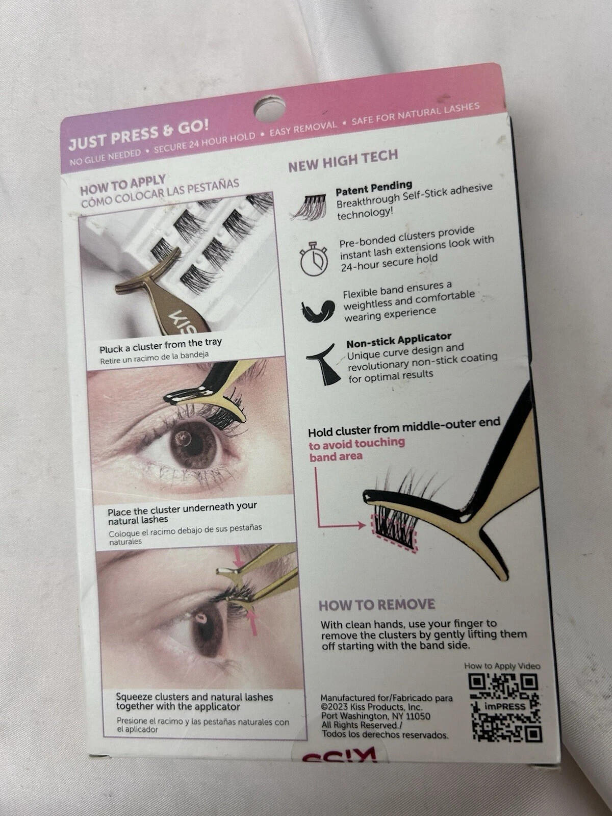 Open Box- KISS imPRESS Falsies False Eyelashes, Lash Clusters, "Voluminous"