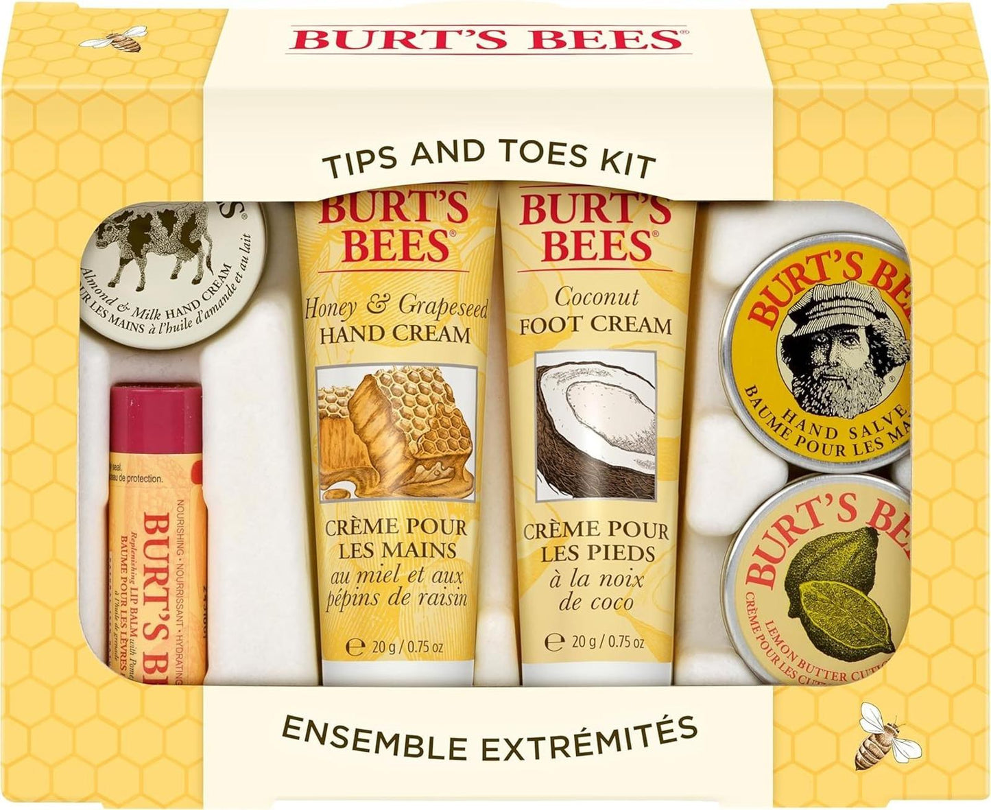 Burt's Bees - Tips and Toes Set, 6 Travel Size Products ( box slightly dented)