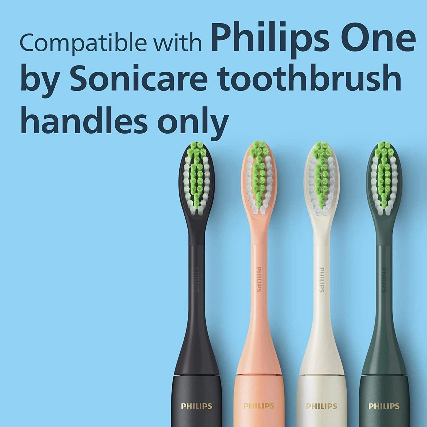 Open Box- Philips One by Sonicare, 2 Brush Heads, Shadow Black, BH1022/06
