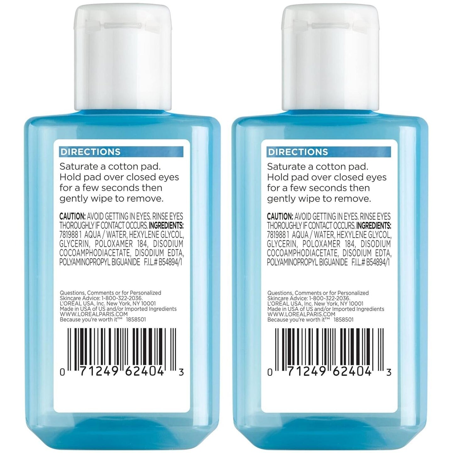 ** L'Oreal Paris Clean Artiste Oil Free Eye Makeup Remover (2 PACK)