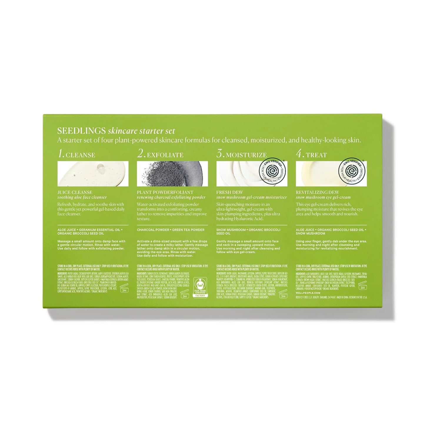Well People Plant Power Skincare Starter Mini Set, Step-By-Step Skincare Kit for Cleansing, Hydrating, Exfoliating & Nourishing, Vegan & Cruelty-Free