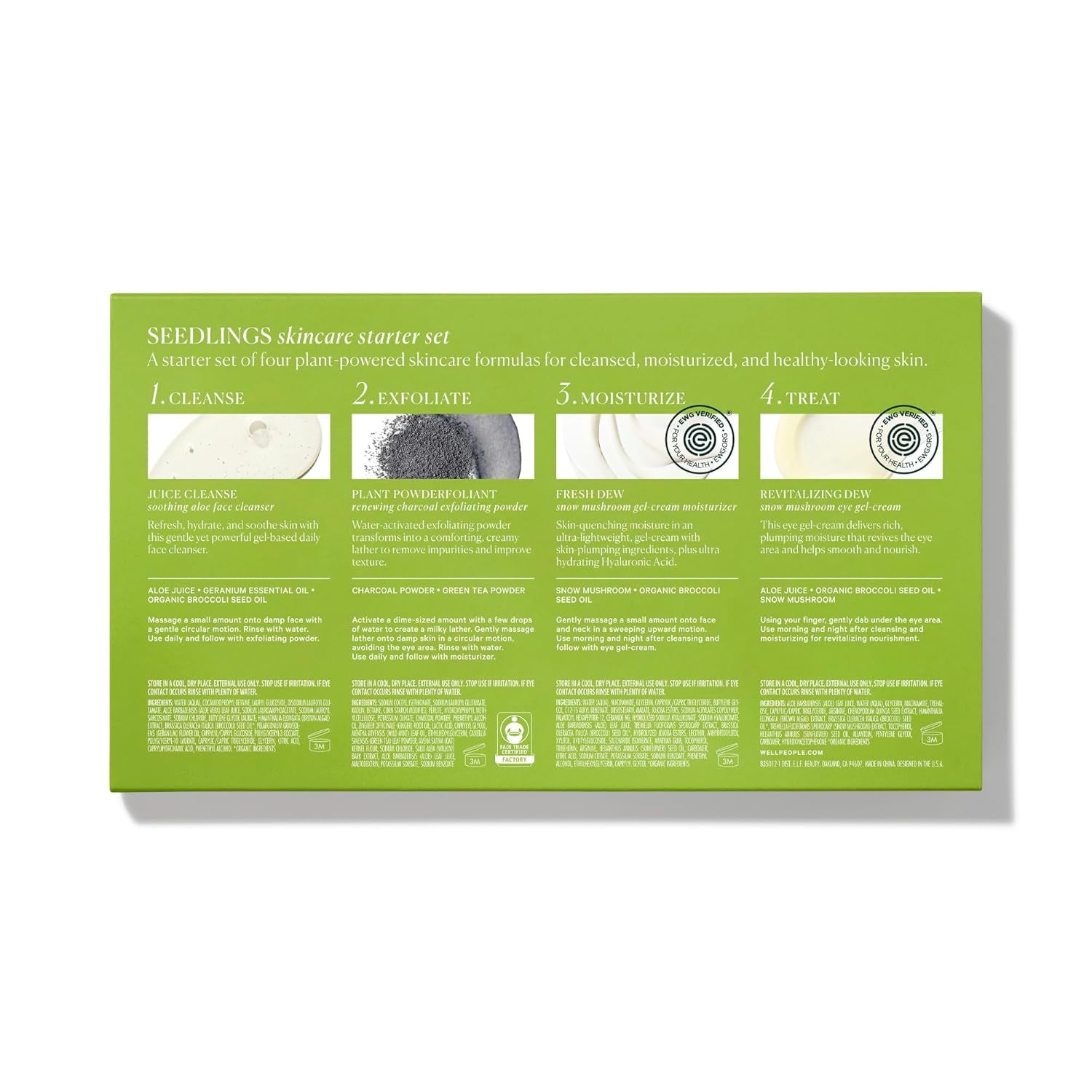 Well People Plant Power Skincare Starter Mini Set, Step-By-Step Skincare Kit for Cleansing, Hydrating, Exfoliating & Nourishing, Vegan & Cruelty-Free