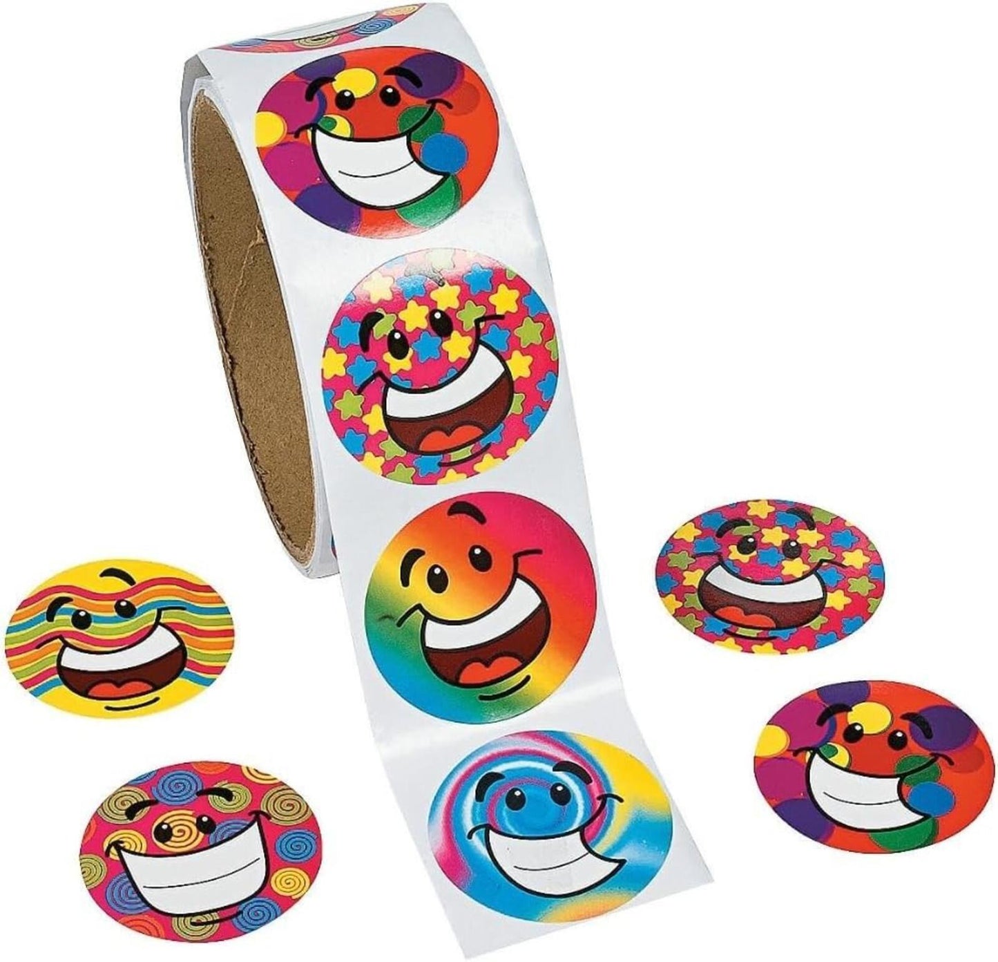 Fun Express - Funky Smile Face Stickers (100pc) - Stationery - Stickers - Roll