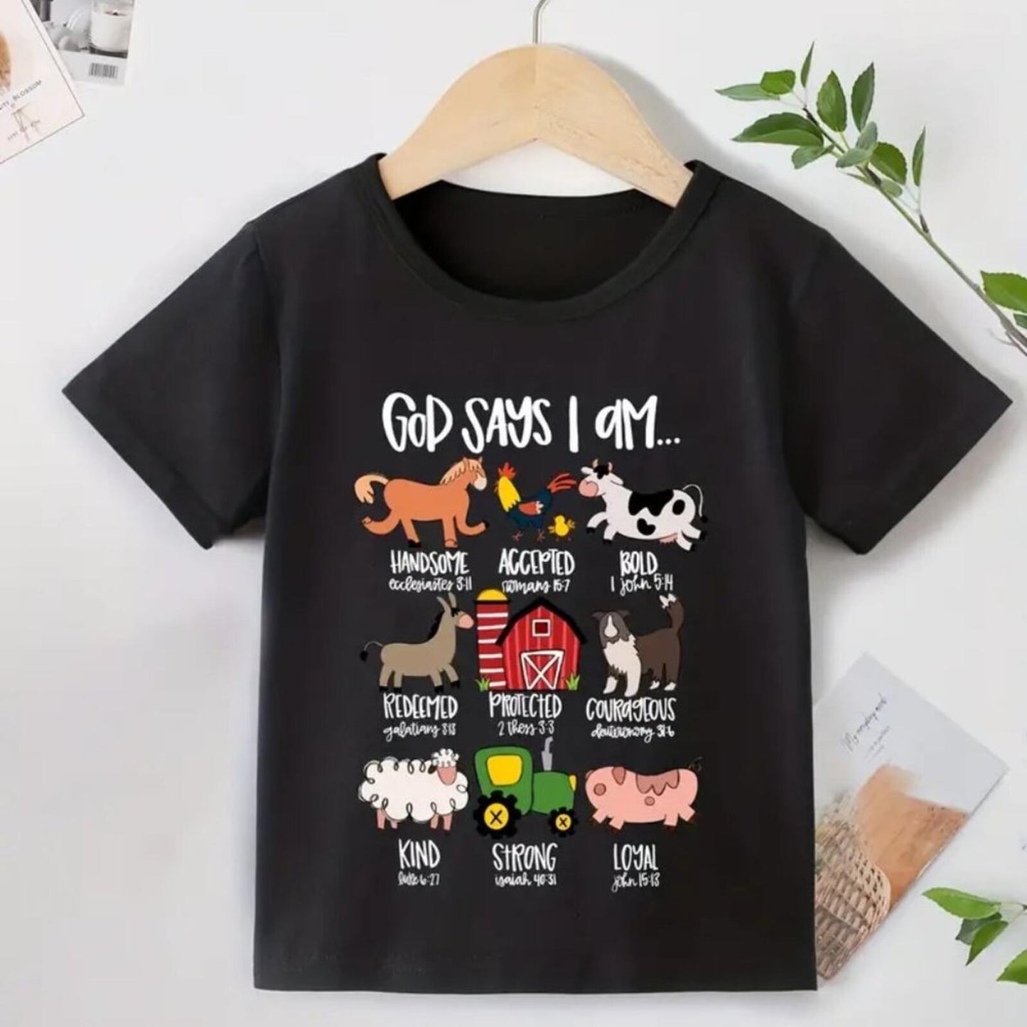 Cute Animals And Letter Print Boys Creative T-shirt, Casual Lightweight (5/6Y)