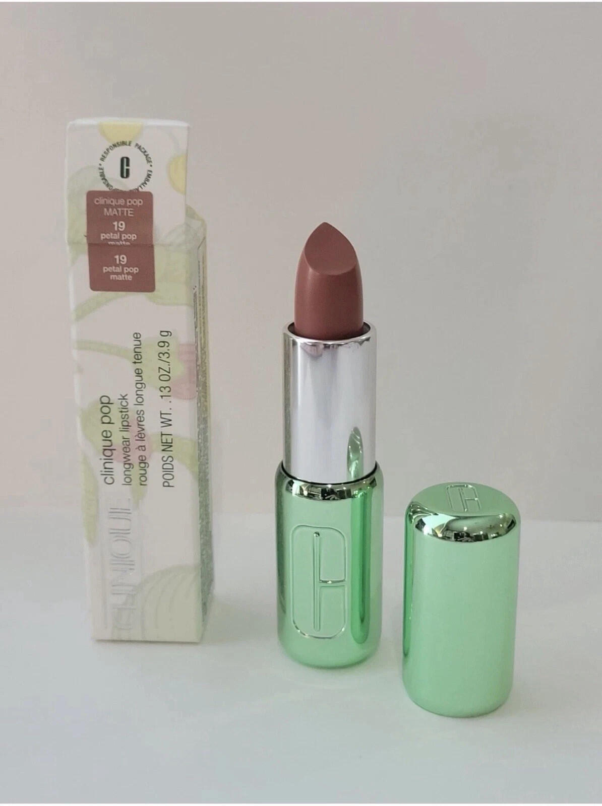 Clinique Pop Longwear Lipstick - Satin, Matte + Shine, Petal Pop Matte #19