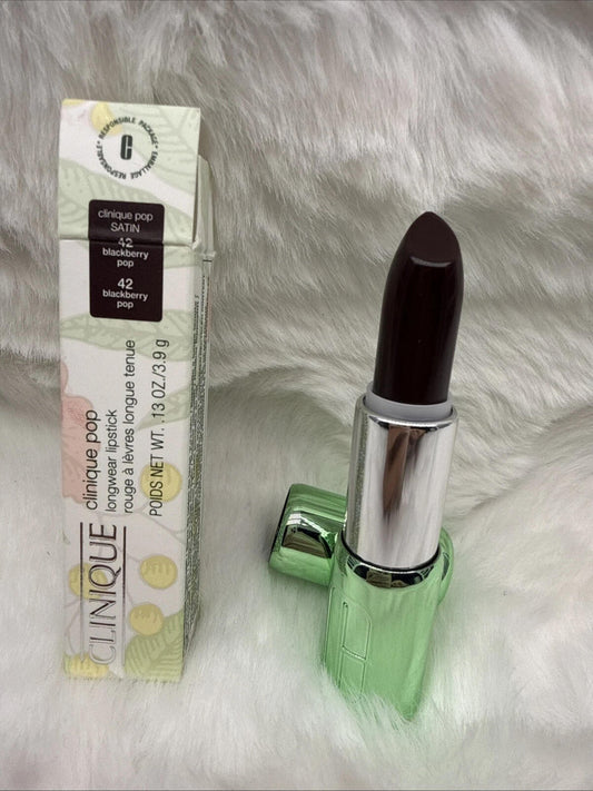 Gently tested- Clinique Pop 42 Blackberry Pop Satin Longwear Lipstick 0.13oz